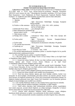 &Ouml;n Yeterlik İlanı - Iğdır &Uuml;niversitesi