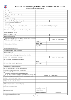 hakkari &uuml;nv. ihale &ouml;n mali kontrol dizi pusulası