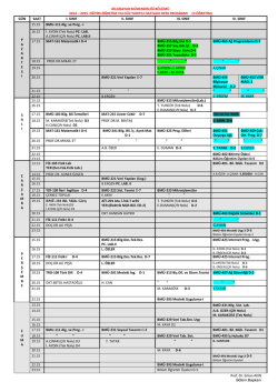 2. &Ouml;ğretim Ders Programı (G&uuml;ncellendi-26.09.2014)