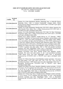 kasım 2014 ayı meclis karar &ouml;zetleri