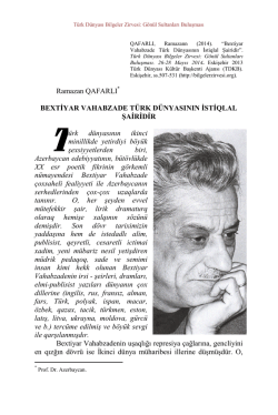 Ramazan QAFARLI BEXTİYAR VAHABZADE