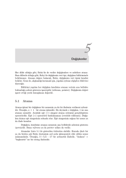 Değişkenler 5.1 Atama