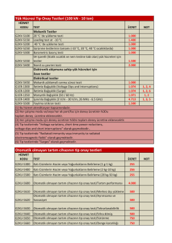 Y&uuml;k H&uuml;cresi Tip Onay Testleri (100 kN