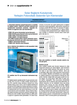 Solar Bağlantı Kutularında Yerleşim Fotovoltaik