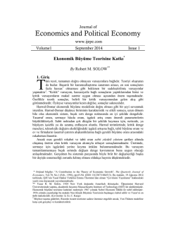 Ekonomik Büyüme Teorisine Katkı