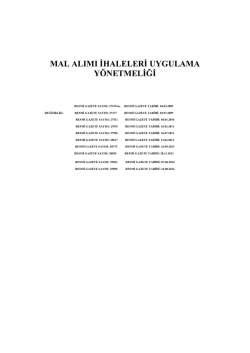 Mal Alımı İhaleleri Uygulama Y&ouml;netmeliği