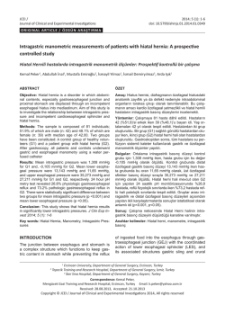 Intragastric manometric measurements of patients with hiatal hernia