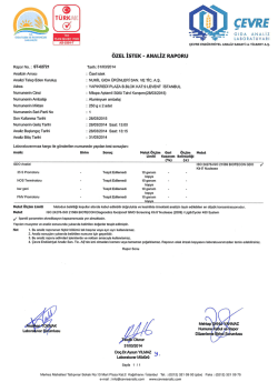 Ek 3 Tarım Bak Yetkilendirilen &Ccedil;evre Lab Uygunluk Analizi