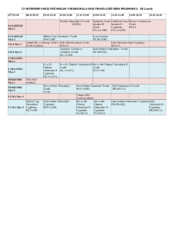 i.&uuml; vETERiNER FAK&Uuml;LTESİ MESLEK Y&Uuml;KSEKOKULU GIDA