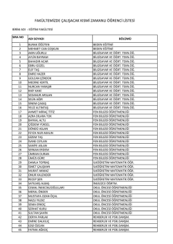 fak&uuml;ltemizde &ccedil;alışacak kısmi zamanlı &ouml;ğrenci listesi