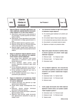 Test 15 - A&ccedil;ı Dershaneleri