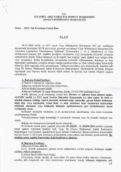 ADALET KOMISYONU BAsKANLIGI ILAN