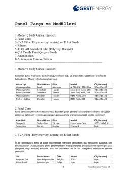 Panel Par&ccedil;a ve Mod&uuml;lleri