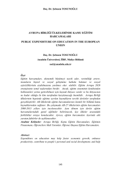 avrupa birliği &uuml;lkelerinde kamu eğitim harcamaları