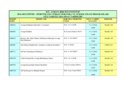 M.&Uuml;. AVRUPA BİRLİĞİ ENSTİT&Uuml;S&Uuml; 2014