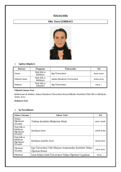 CV - T&uuml;rk&ccedil;e &Ouml;ğretimi Uygulama ve Araştırma Merkezi
