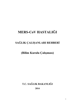 MERS-CoV HASTALIĞI SAĞLIK &Ccedil;ALIŞANLARI REHBERİ