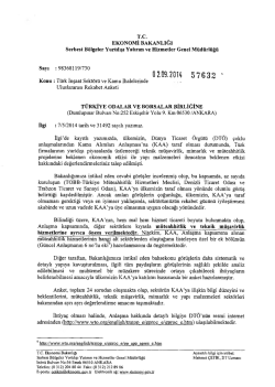 Ekonomi Bakanlığının Yazısı