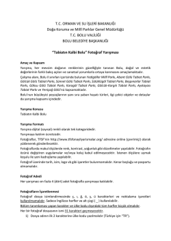 T.C. ORMAN VE SU İŞLERİ BAKANLIĞI Doğa Koruma ve Mill&icirc;