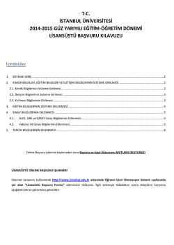 T.C. İSTANBUL &Uuml;NİVERSİTESİ 2014