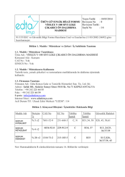 &Uuml;R&Uuml;N G&Uuml;VENLİK BİLGİ FORMU VİOLEX V