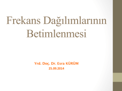 Frekans Dağılımlarının Betimlenmesi (25.09.2014)