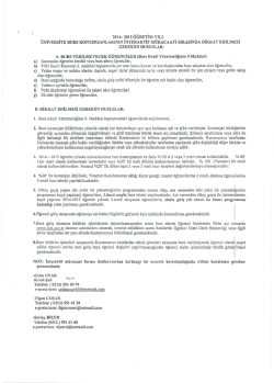 2014- 201 S OGRETtM VILI UNiVERSITE BURS