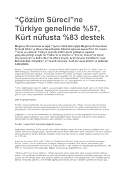 “Çözüm Süreci”ne Türkiye genelinde %57, Kürt