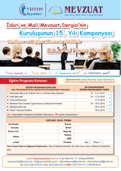 İdari ve Mali Mevzuat Dergisi Eğitim Programı