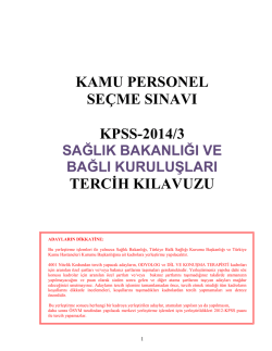 KPSS-2014/3 Tercih Kılavuzu