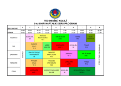 ted denizli koleji 5-a sınıfı haftalık ders programı