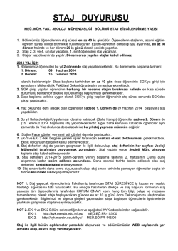 STAJ DUYURUSU