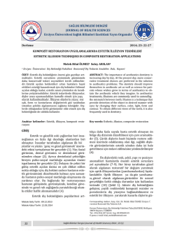 Kompozit Restorasyon Uygulamalarında Estetik İll&uuml;zyon Teknikleri