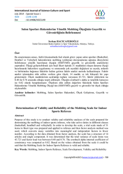 Salon Sporları Hakemlerine Y&ouml;nelik Mobbing &Ouml;l&ccedil;eğinin Ge&ccedil;erlik ve