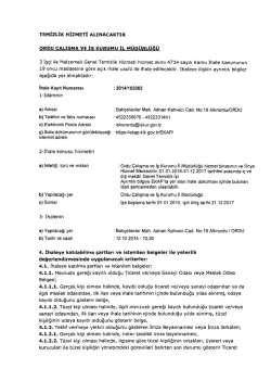 TEMiZLiK HiZMETi ALINACAKTIR ORDU CALISMA VE iS KURUMU