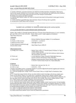 KAMU IHALE BULTENI 14 &sect;UBAT 2014