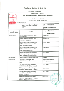 Akreditasyon Kapsamı EFECTIS ERA AVRASYA