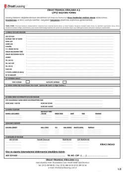 KİRACI İMZASI www.ziraatleasing.com.tr ZİRAAT FİNANSAL