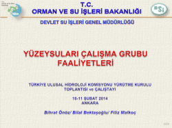 Y&uuml;zeysuları &Ccedil;alışma Grubu Sunumu