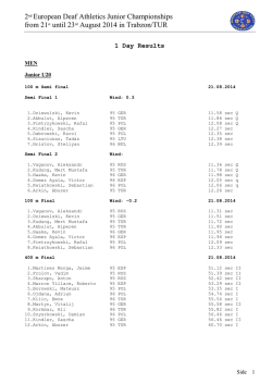 2nd European Deaf Athletics Junior Championships from 21st until