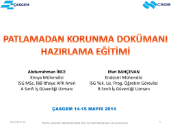 Patlamadan korunma dok&uuml;manı hazırlanması i&ccedil;in yol haritası ve