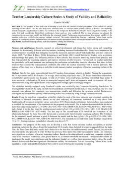 Teacher Leadership Culture Scale: A Study of