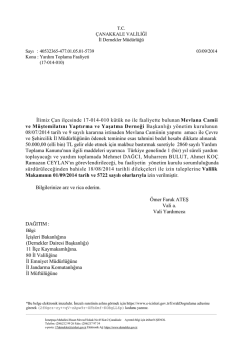 İlimiz &Ccedil;an il&ccedil;esinde 17014010 k&uuml;t&uuml;k no ile faaliyette bulunan