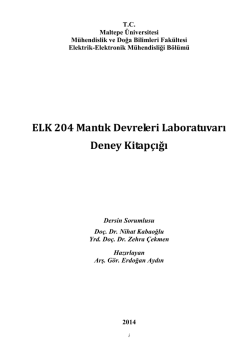 ELK 204 Mantık Devreleri Laboratuvarı Deney Kitap&ccedil;ığı
