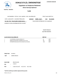 ihale - Dokuz Eyl&uuml;l &Uuml;niversitesi Hastanesi