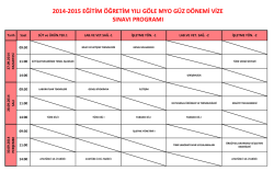 2014-2015 eğitim &ouml;ğretim yılı g&ouml;le myo g&uuml;z d&ouml;nemi vize sınavı