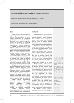 &Ccedil;ağımızın Sağlık Sorunu: &Ccedil;ocuklarda İnternet