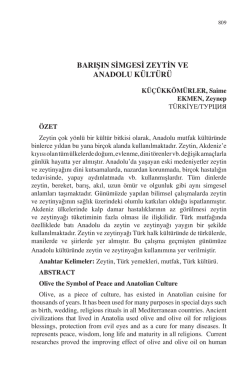 EKMEN, Zeynep-BARIŞIN SİMGESİ ZEYTİN VE ANADOLU