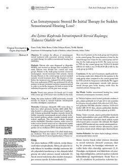 Can Intratympanic Steroid Be Initial Therapy for Sudden