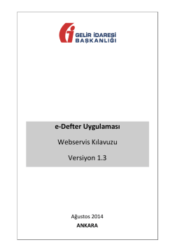 e-Defter Webservice Kılavuzu - e